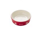Nobby Keramiknapf Dog - rot/beige 130 ml / 12 x 12 x 3,7 cm