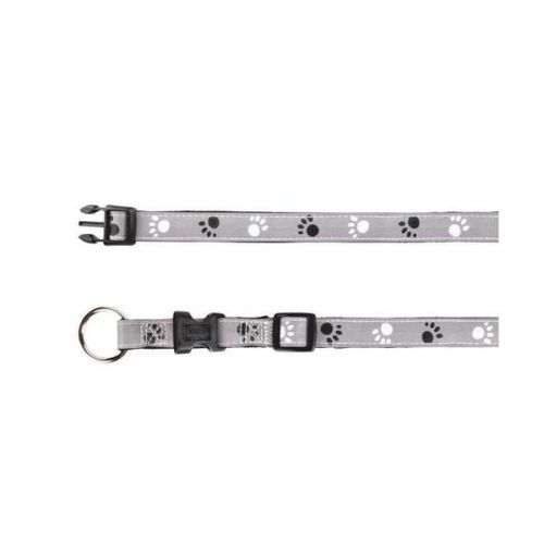 Trixie Halsband Silver Reflect - Pfotenmotiv 40-65cm / 25mm