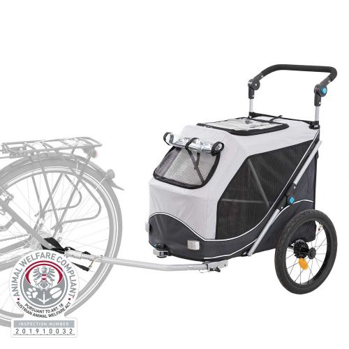 Trixie Fahrrad-Anhänger für Hunde - grau/schwarz M