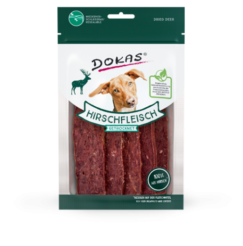 Dokas Dog Snack Hirschfleisch getrocknet 60g 