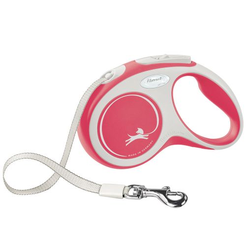 FLEXI Rollleine New COMFORT Gurt - 5m, bis 15kg rot