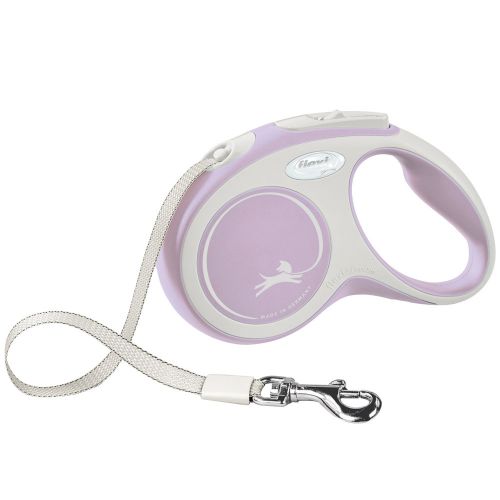 FLEXI Rollleine New COMFORT Gurt - 5m, bis 15kg rosa