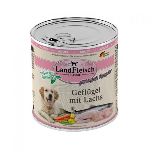 Landfleisch Dog Classic Geflügel mit Lachs & Gartengemüse 800g