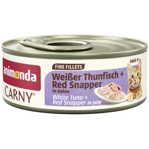 Animonda Cat Carny Fine Fillets Adult Weißer Thunfisch & Red Snapper in Gelee 60g 