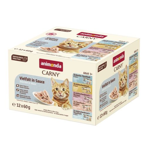 Animonda Cat Carny Fine Fillets Adult Vielfalt in Sauce 12x60g 