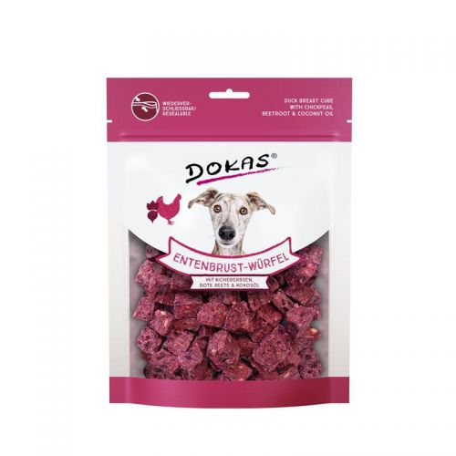 Dokas Dog Snack Entenbrust-Würfel mit Kichererbsen, Rote Beete 150g 