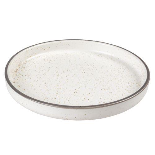 Duvoplus flacher Keramiknapf Stone Speckle - weiß 