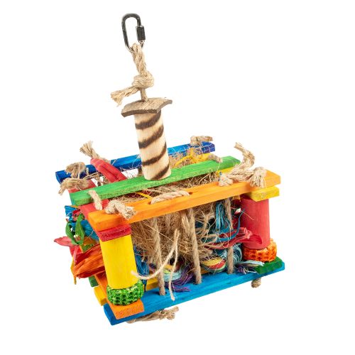 Duvoplus Vogelspielzeug Holz-Spielkiste 
