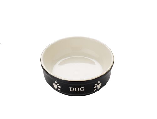 Nobby Keramiknapf Dog - schwarz/beige 