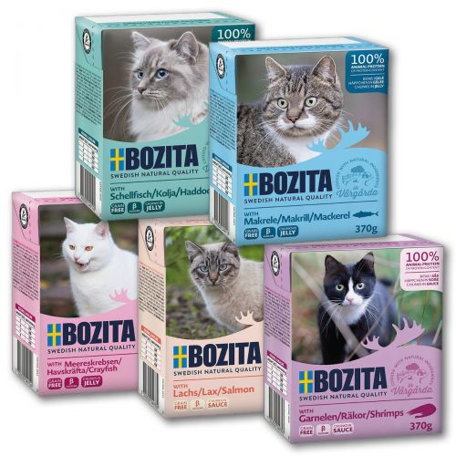 Bozita Cat Tetra Recard Probierpaket Meeresfrüchte 5x370g 