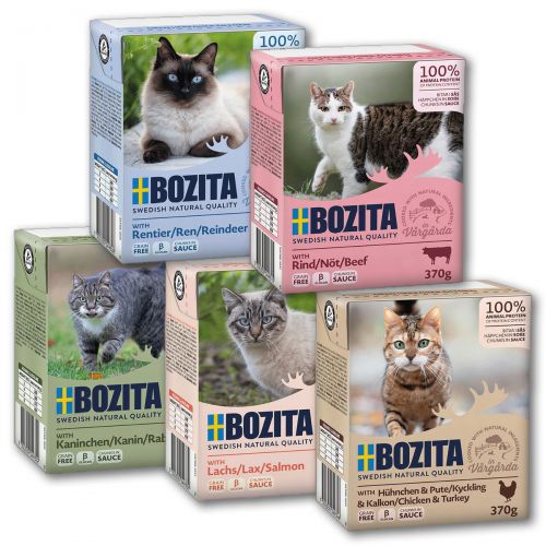 Bozita Cat Tetra Recard Probierpaket in Soße 5x370g 