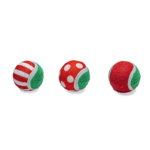 Beeztees Xmas Katzenspielzeug Weihnachtstennisbälle - 3 Stück 
