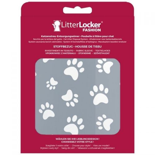 LitterLocker Fashion Bezug Cat Paws - grau 
