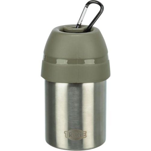 Trixie Edelstahl-Flasche mit Trinknapf 300 ml