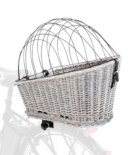 Trixie Fahrradkorb für Gepäckträger aus Weide - grau 