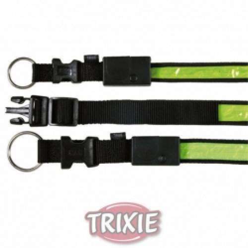 Trixie Flash + Reflect Halsband - Schwarz-Gelb 40 - 55 cm