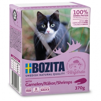 Bozita Cat Tetra Recard Häppchen in Soße Garnelen 370g 