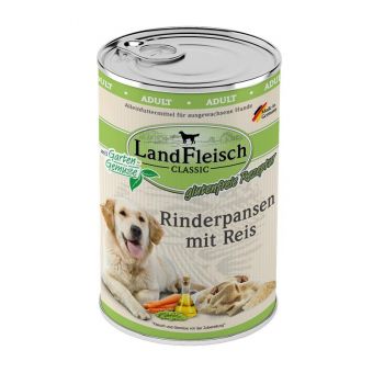 Landfleisch Dog Classic Rinderpansen mit Reis & Gartengemüse 