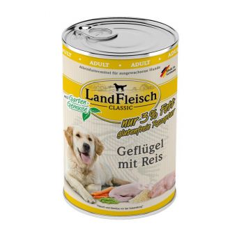 Landfleisch Dog Classic Geflügel mit Reis & Gartengemüse extra mager 