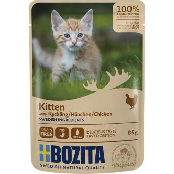 Bozita Pouch Häppchen in Soße Hühnchen für Kitten 85g 