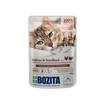 Bozita Cat PB Indoor & Sterilised Häppchen in Soße Huhn & Pute 85g 