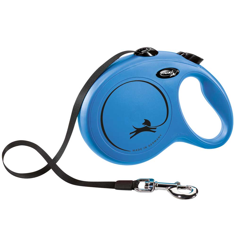 FLEXI Rollleine New CLASSIC Gurt - 8m, bis 50kg Blau