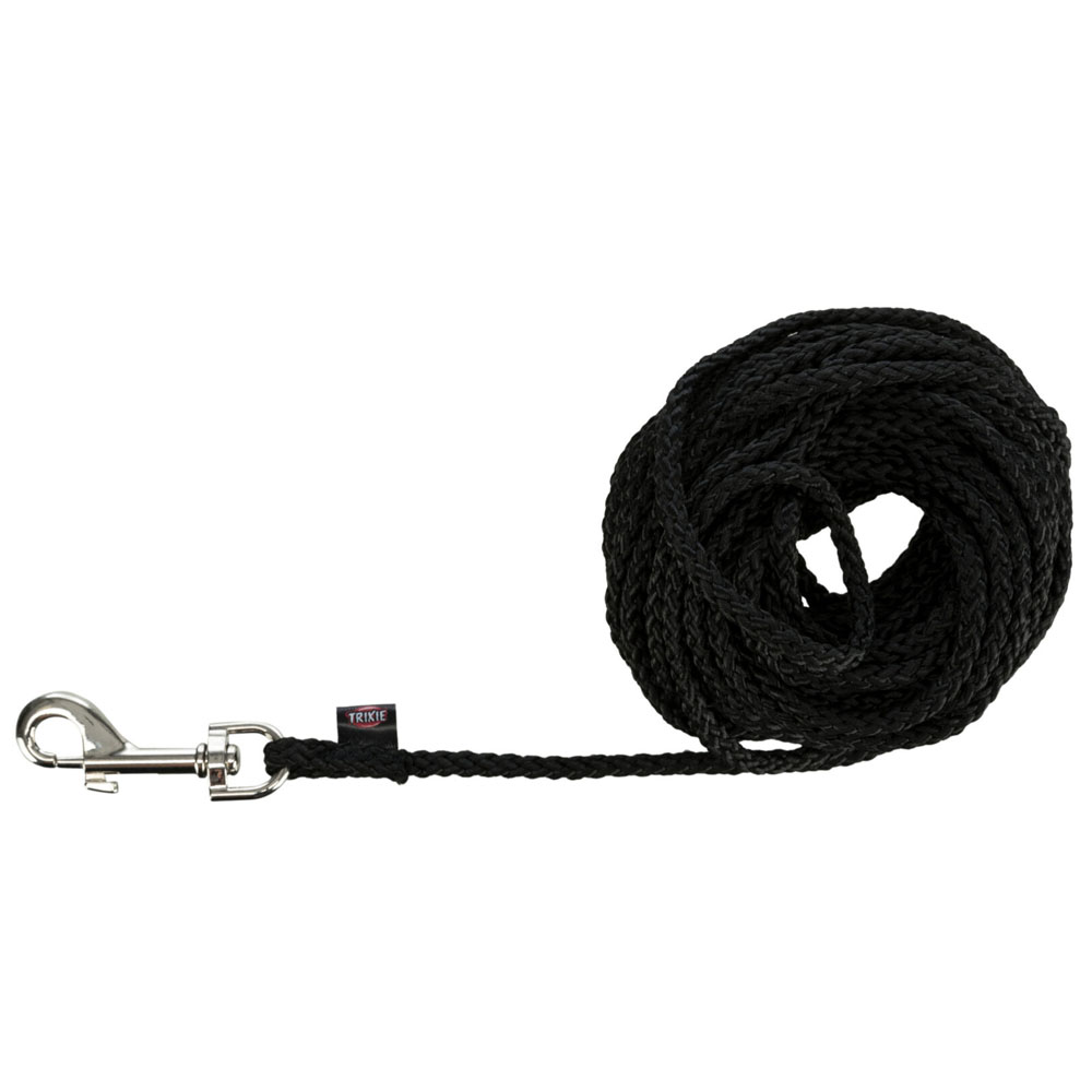 Trixie Schleppleine aus Nylon - schwarz, 15 m 