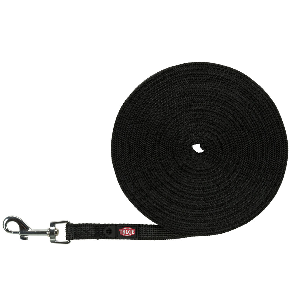Trixie Schleppleine, gummiert - schwarz 10 m/15 mm