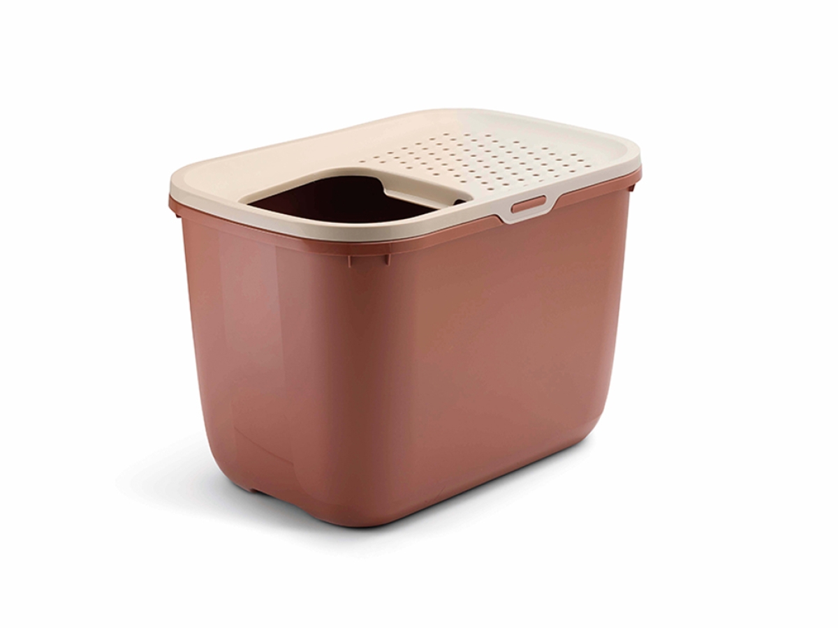 Savic Katzentoilette Hop In champagner/toskanarot