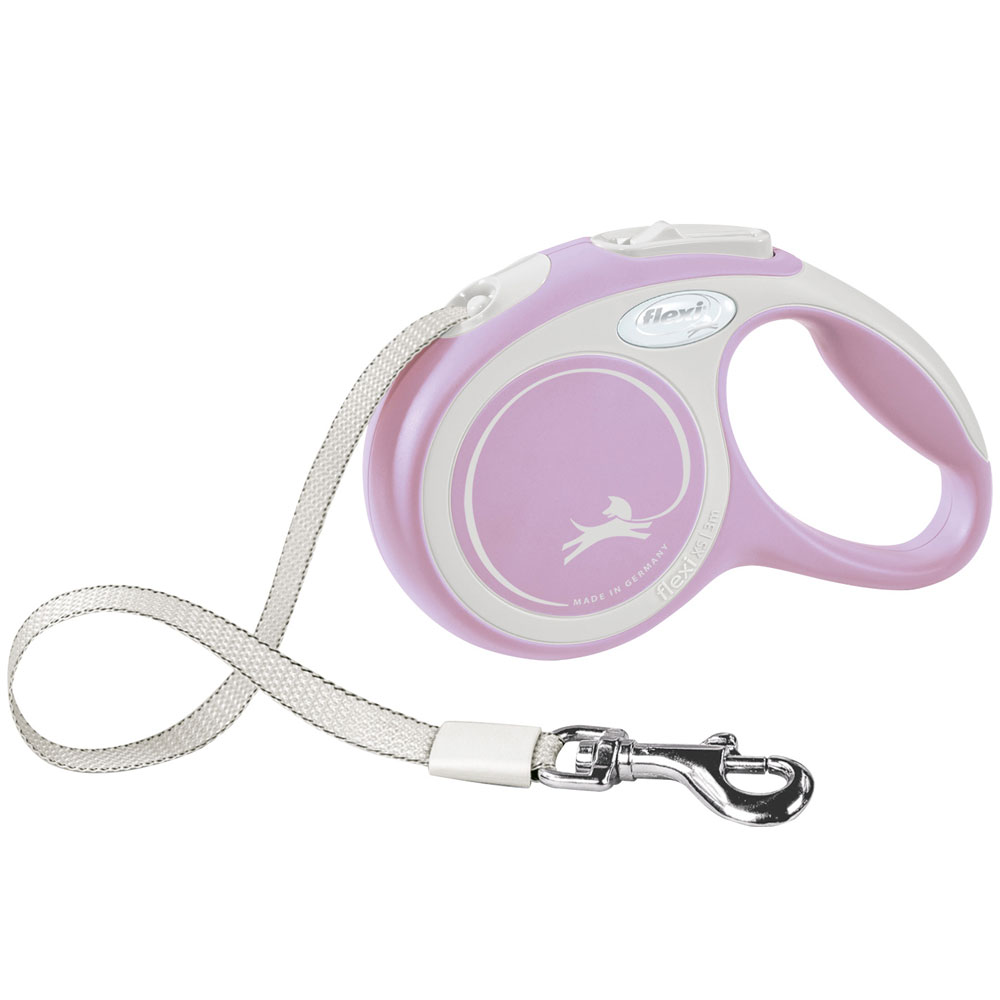 FLEXI Rollleine New COMFORT Gurt - 3m, bis 12kg rosa