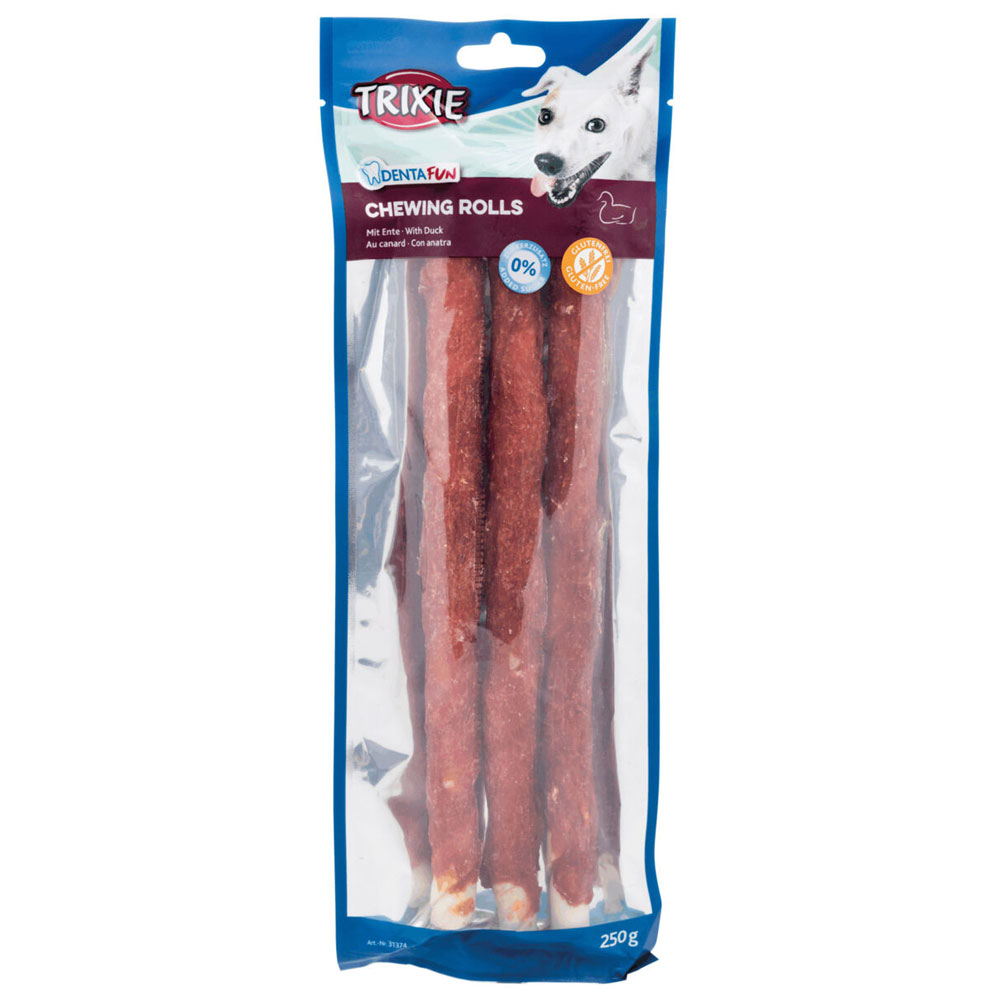 Trixie Denta Fun Duck Chewing Rolls - 28cm/3 Stück 