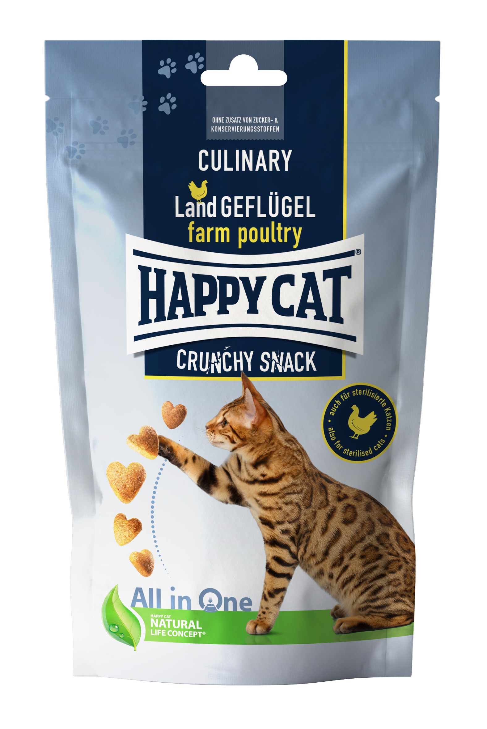 Happy Cat Snack Culinary Crunchy Land-Geflügel 70g 