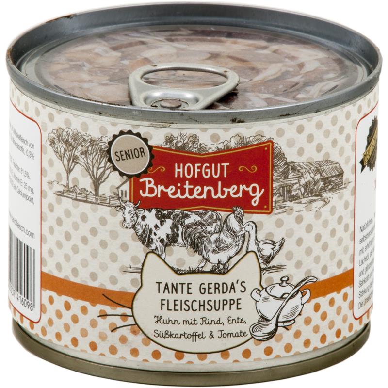 Hofgut Breitenberg Cat Senior Tante Gerdas Fleischsuppe 180g 