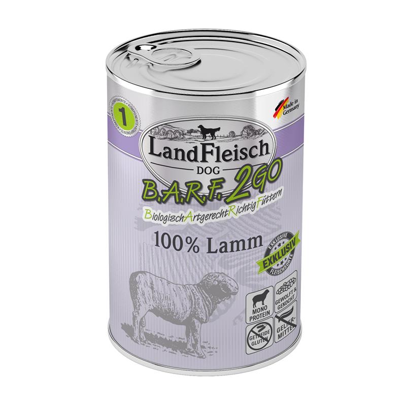 LandFleisch B.A.R.F.2GO Exklusiv 100% vom Lamm 400g 