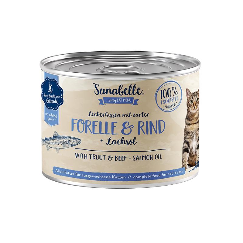 Sanabelle Dose mit Forelle & Rind 195g 