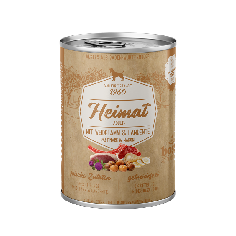 Bosch Heimat Dose Adult Weidelamm+Landente 400g 