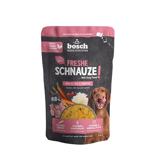 Bosch Freshe Schnauze Nassfutter Huhn mit Reis & Karotten 250g 
