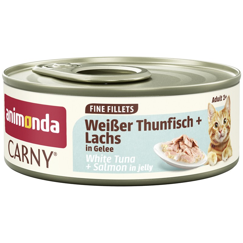 Animonda Cat Carny Fine Fillets Adult Weißer Thunfisch & Lachs in Gelee 60g 
