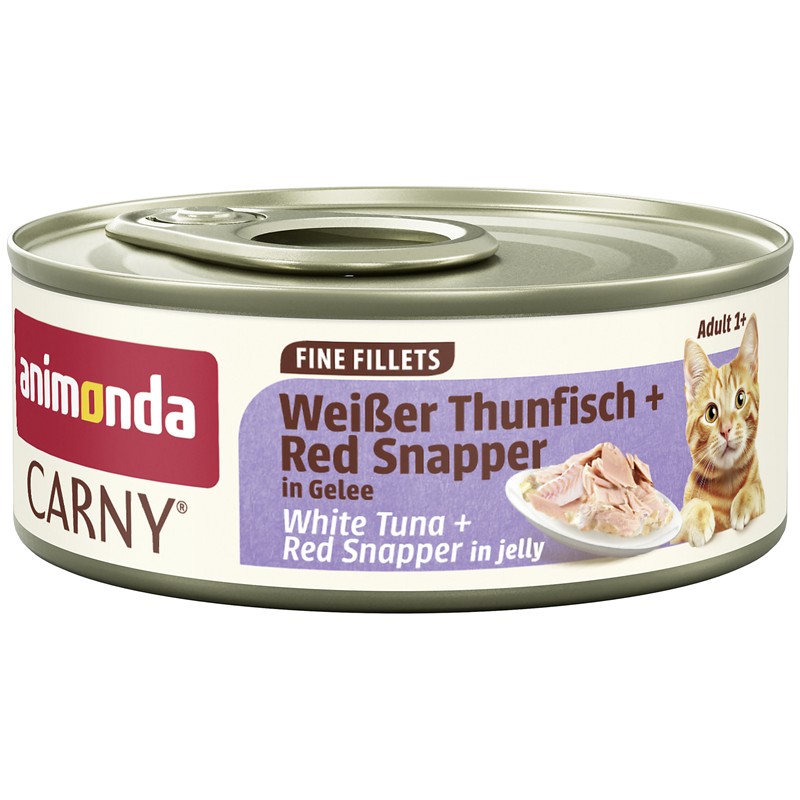 Animonda Cat Carny Fine Fillets Adult Weißer Thunfisch & Red Snapper in Gelee 60g 