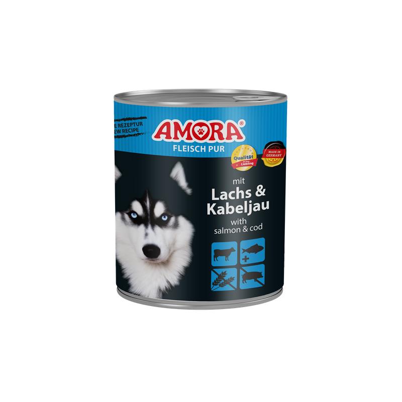 AMORA Dog Fleisch Pur Lachs & Kabeljau 800g 