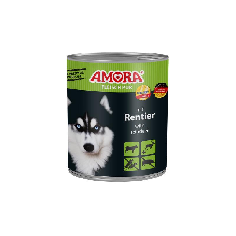 AMORA Dog Fleisch Pur Rentier 800g 