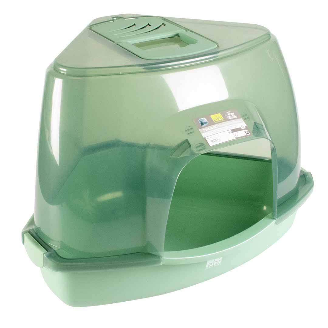 EBI Eck-Katzentoilette Prism M - transparent/grün 