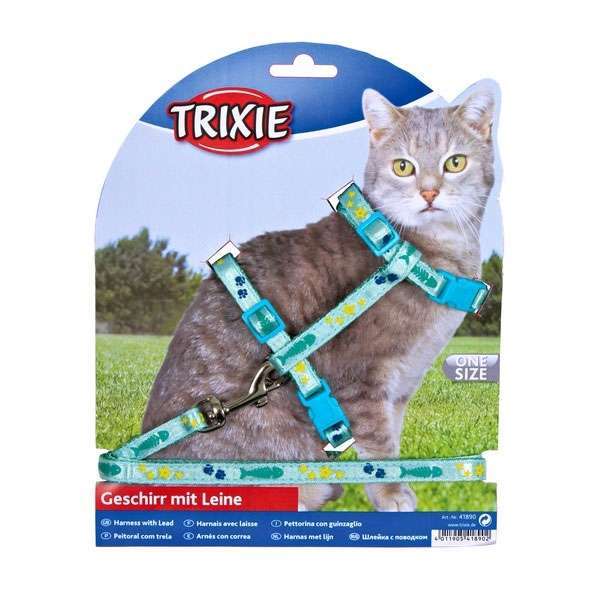 Trixie Katzen-Garnitur mit Leine - mit Motivband 