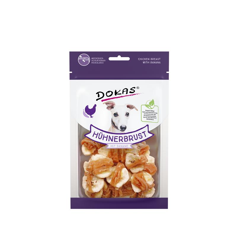 Dokas Dog Snack Hühnerbrustfilet mit Banane 70 g 