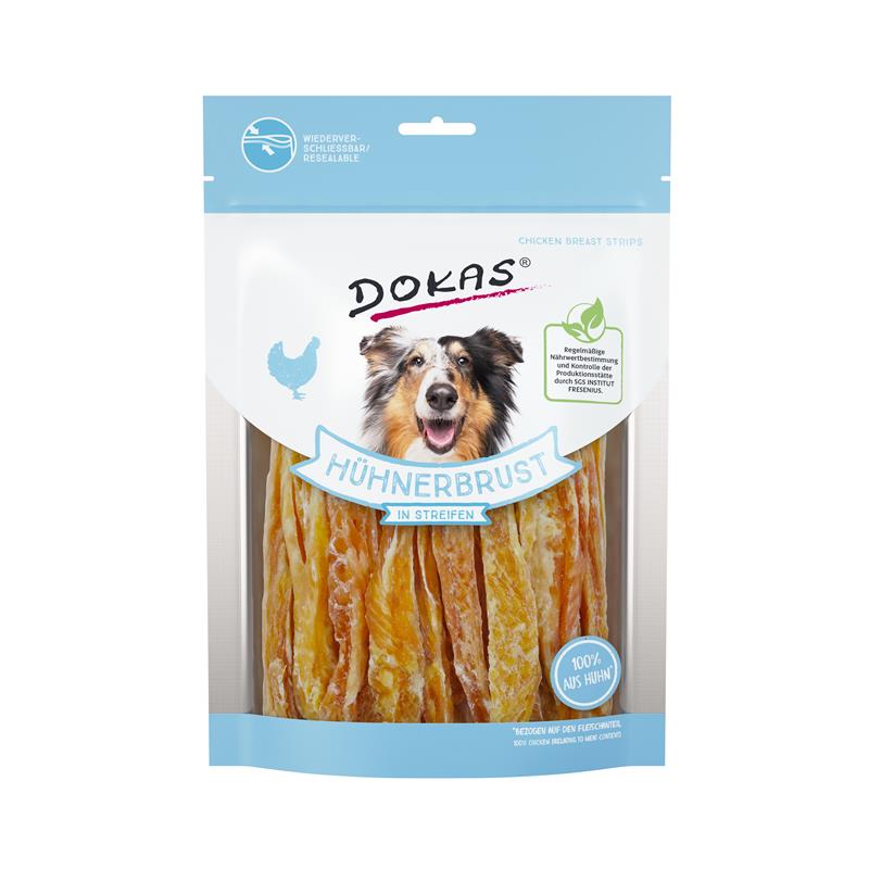 Dokas Dog Snack Hühnerbrust in Streifen 250g 