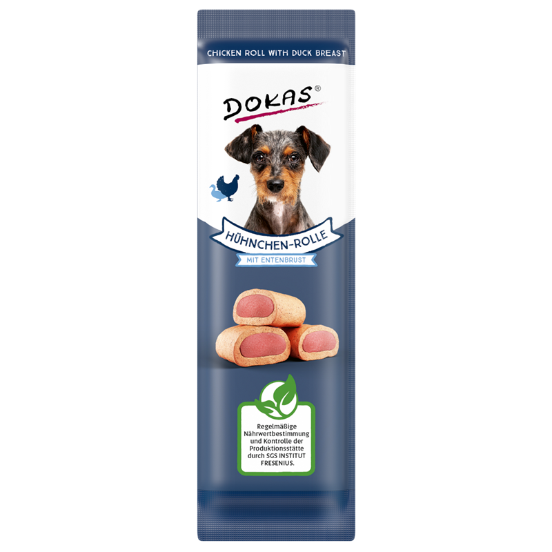 Dokas Dog Snack Hühnchen-Rolle mit Ente 10g 
