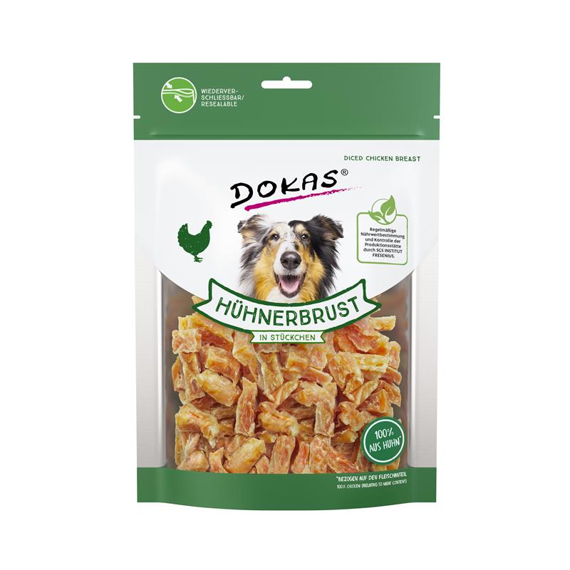 Dokas Dog Snack Hühnerbrust in Stückchen 200 g 