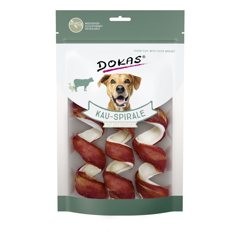 Dokas Dog Snack Kauspirale mit Entenbrust 110g 
