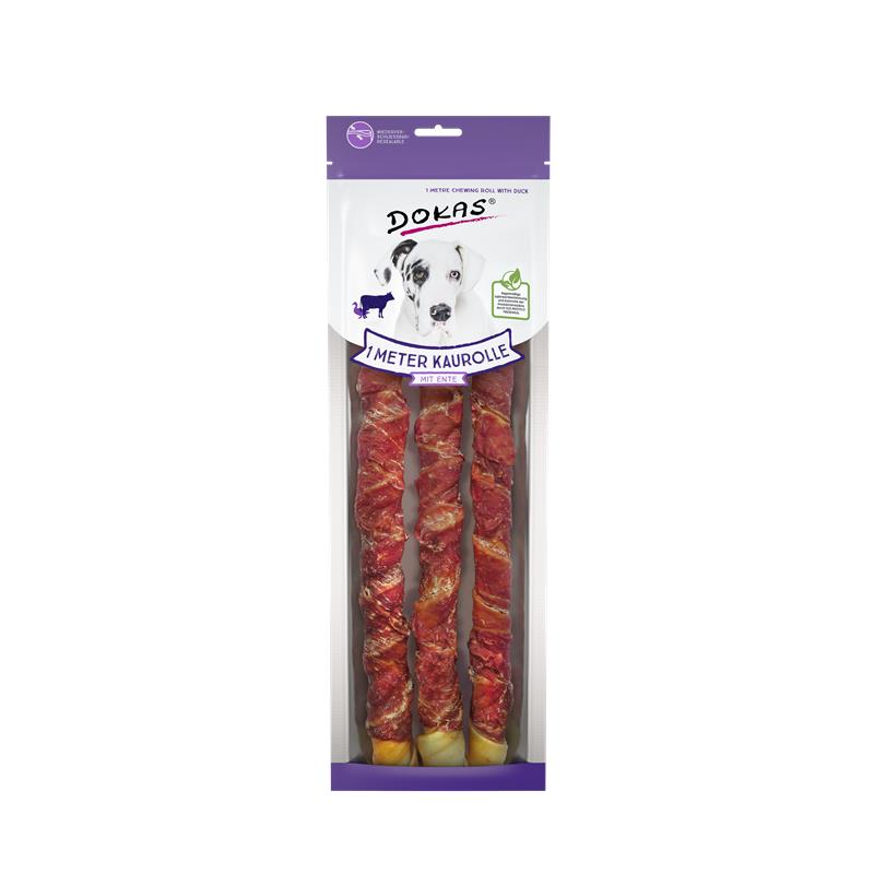 Dokas Dog Snack 1m Kaurolle mit Ente - 315g 