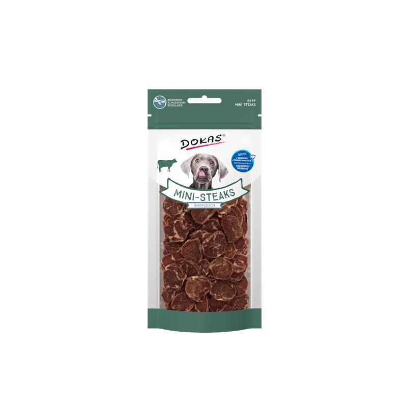 Dokas Dog Snack Mini Steaks Rindfleisch 50g 